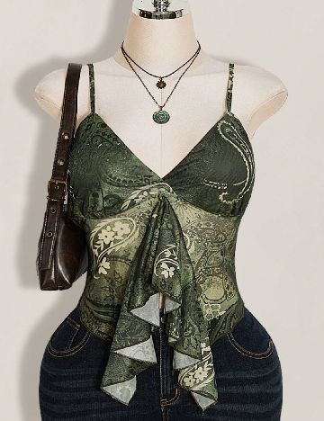 Top SHEIN CURVE, verde