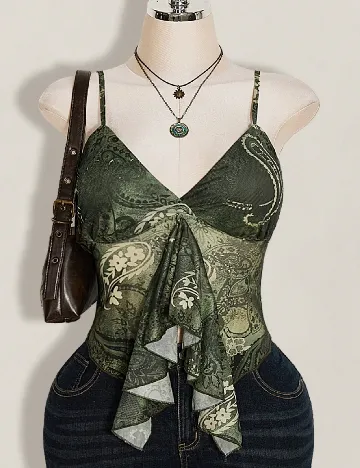 Top SHEIN CURVE, verde