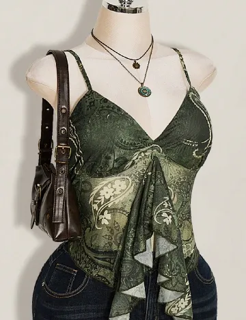 Top SHEIN CURVE, verde