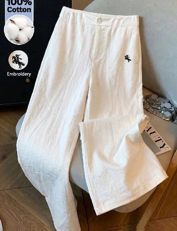 Pantaloni SHEIN, alb