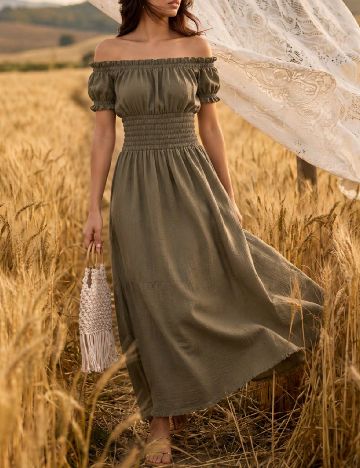 Rochie lunga LALUVIA, verde