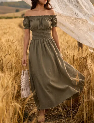 Rochie lunga LALUVIA, verde