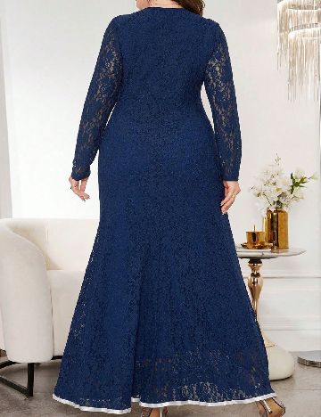 Rochie lunga SHEIN CURVE, bleumarin