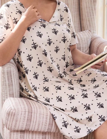 Rochie de noapte SHEIN CURVE, ecru