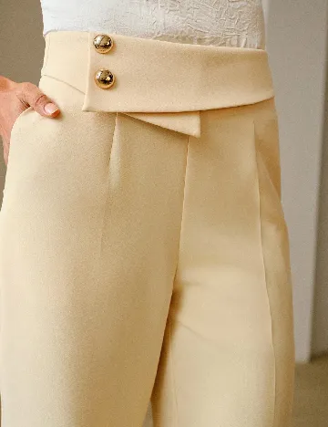 Pantaloni Zeylah, crem