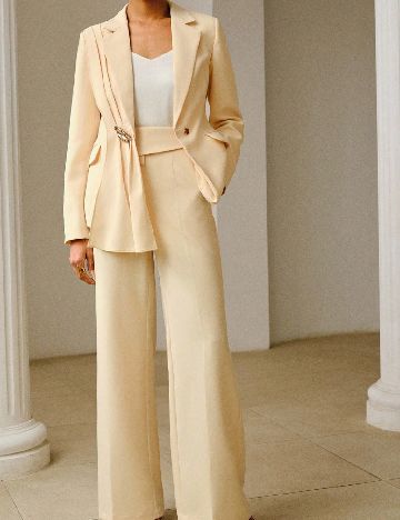 Pantaloni Zeylah, crem