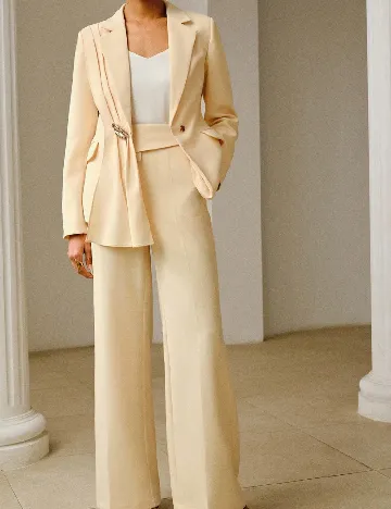 Pantaloni Zeylah, crem