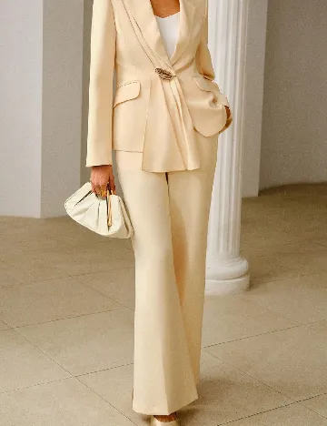 Pantaloni Zeylah, crem