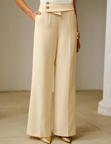 Pantaloni Zeylah, crem