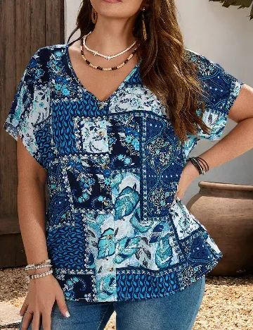 Bluza SHEIN CURVE, albastru