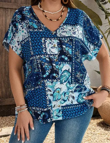 Bluza SHEIN CURVE, albastru