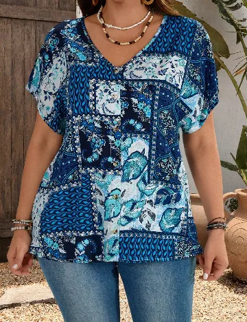 Bluza SHEIN CURVE, albastru