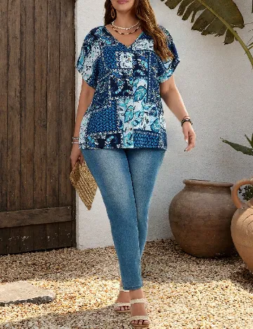 Bluza SHEIN CURVE, albastru