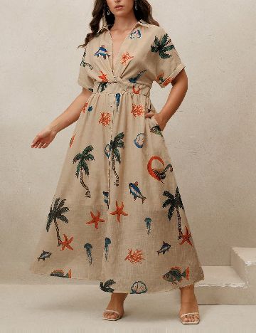 Rochie lunga SHEIN CURVE, maro