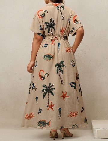 Rochie lunga SHEIN CURVE, maro