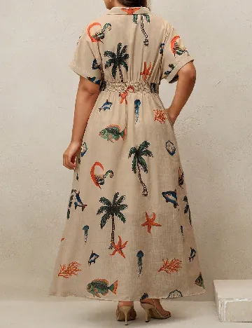 Rochie lunga SHEIN CURVE, maro
