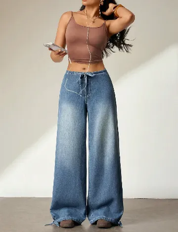 Pantaloni SHEIN, albastru