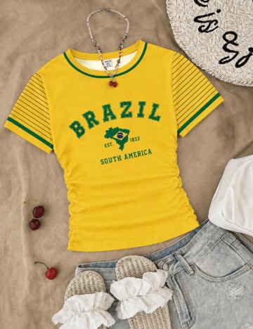 Tricou Shein Kids, galben