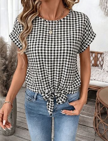 Bluza Emery Rose, alb/negru