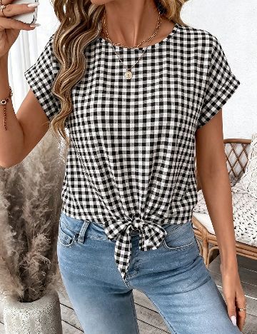 Bluza Emery Rose, alb/negru