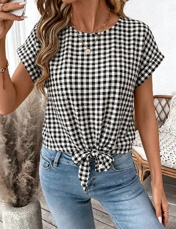 Bluza Emery Rose, alb/negru