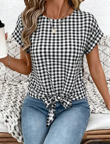 Bluza Emery Rose, alb/negru