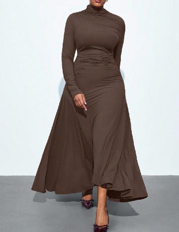 Rochie lunga SHEIN CURVE, maro