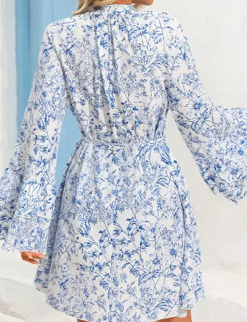 Rochie scurta SHEIN, alb/albastru