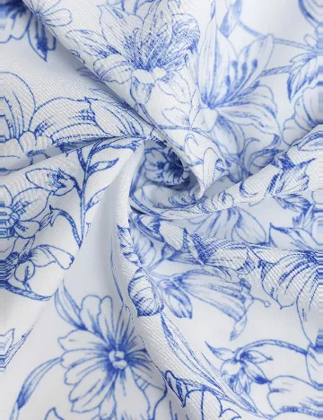 Rochie scurta SHEIN, alb/albastru