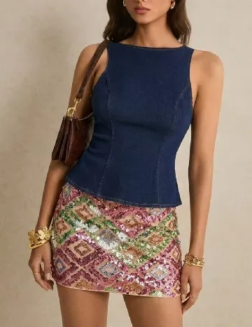 Bluza Poeselle, bleumarin