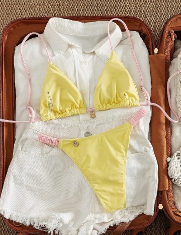 Costum de baie SHEIN, galben