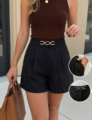 Pantaloni scurti SHEIN, negru