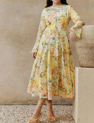 Rochie medie Anewsta Curve, floral print