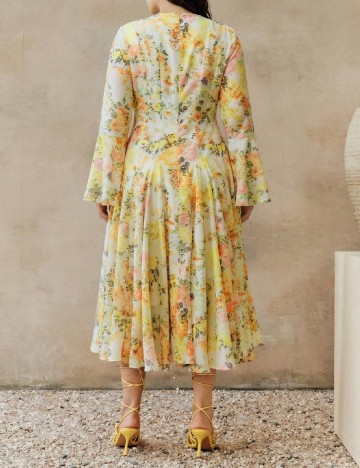 Rochie medie Anewsta Curve, floral print