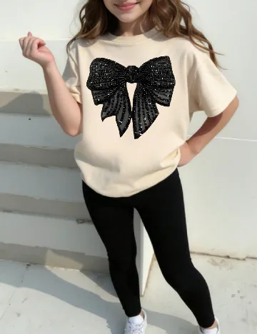 Compleu Shein Kids, crem/negru