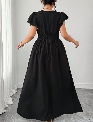 Rochie lunga SHEIN CURVE, negru floral