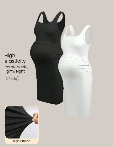 Set Rochii 2 bucati SHEIN Maternity, alb/negru