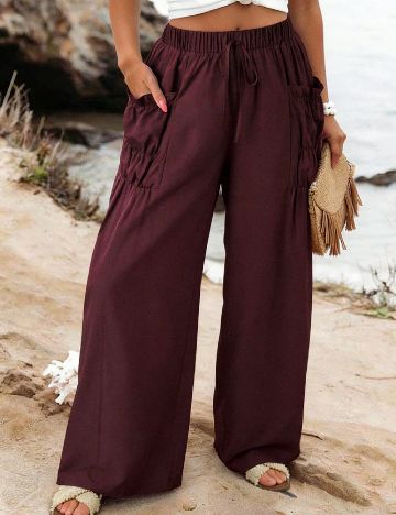 Pantaloni SHEIN CURVE, grena