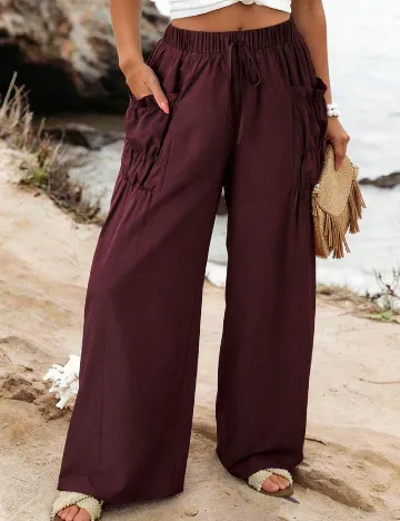 Pantaloni SHEIN CURVE, grena