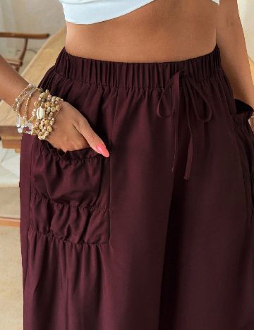 Pantaloni SHEIN CURVE, grena
