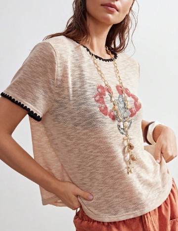 Tricou SHEIN, crem