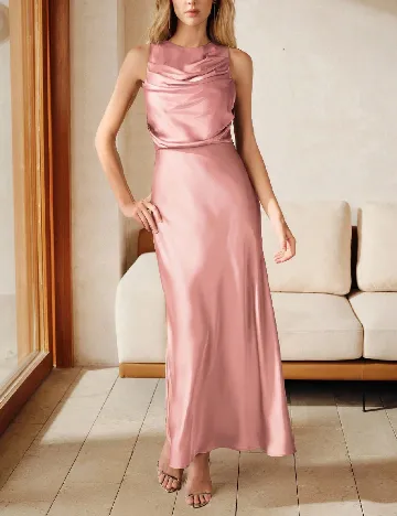 Rochie lunga Anewsta, roz