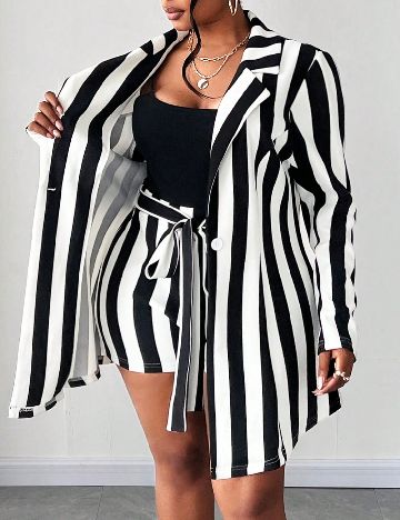 Compleu SHEIN CURVE, alb/negru