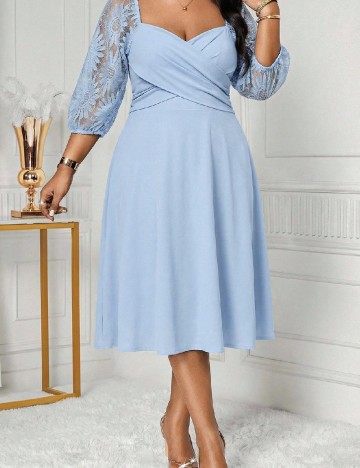 Rochie medie SHEIN CURVE, albastru