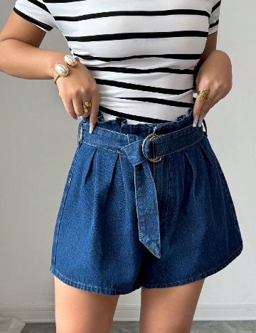 Pantaloni scurti SHEIN, albastru