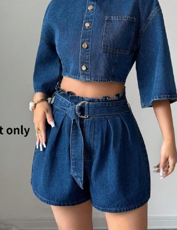 Pantaloni scurti SHEIN, albastru