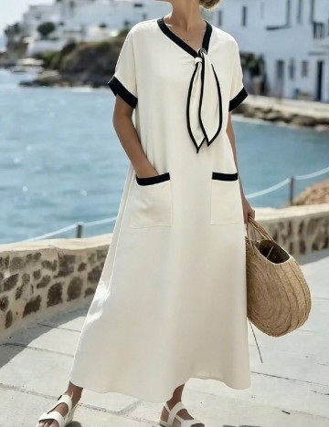 Rochie lunga SHEIN, crem