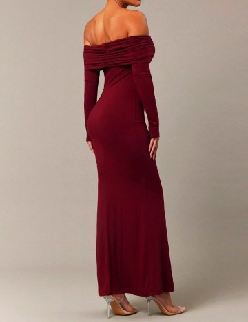Rochie lunga Silquee, visiniu