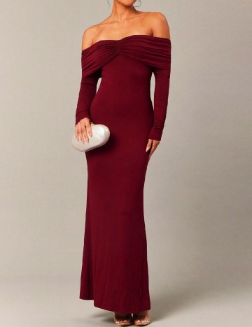 Rochie lunga Silquee, visiniu