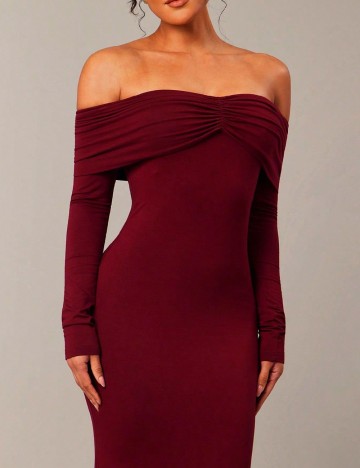 Rochie lunga Silquee, visiniu